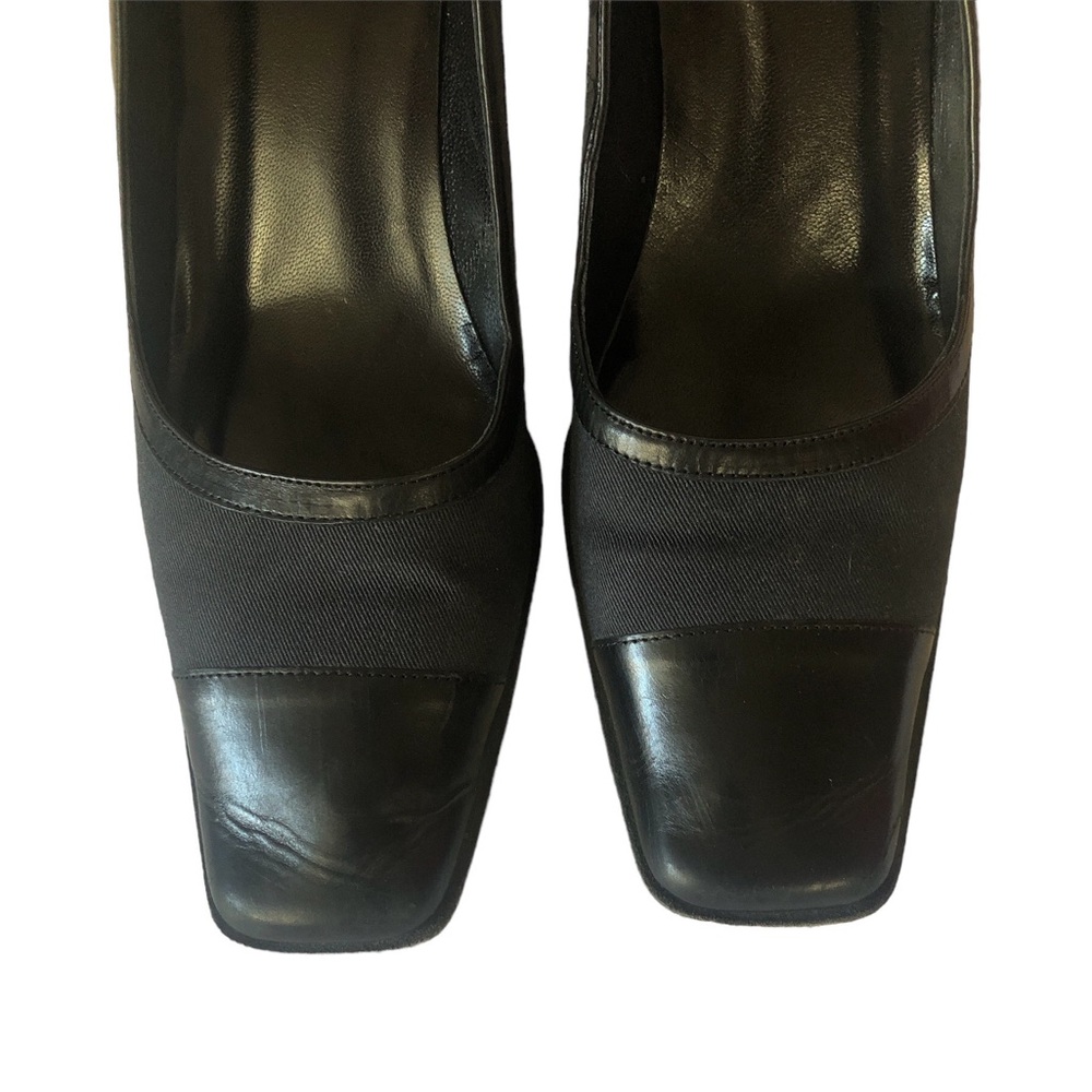 Women's Made in Italy Coach Melora Navy/Black Twill and Leather Heels. Size 9 B - Picture 7 of 16